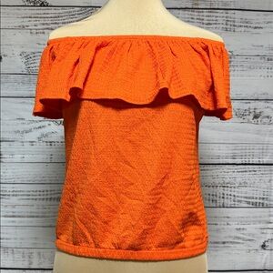Vibrant Orange Off-Shoulder Top